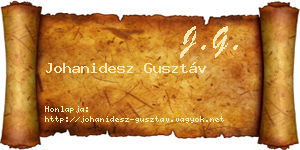 Johanidesz Gusztáv névjegykártya
