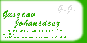 gusztav johanidesz business card